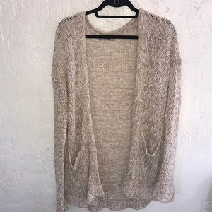 Nordstrom long cream & white  cardigan